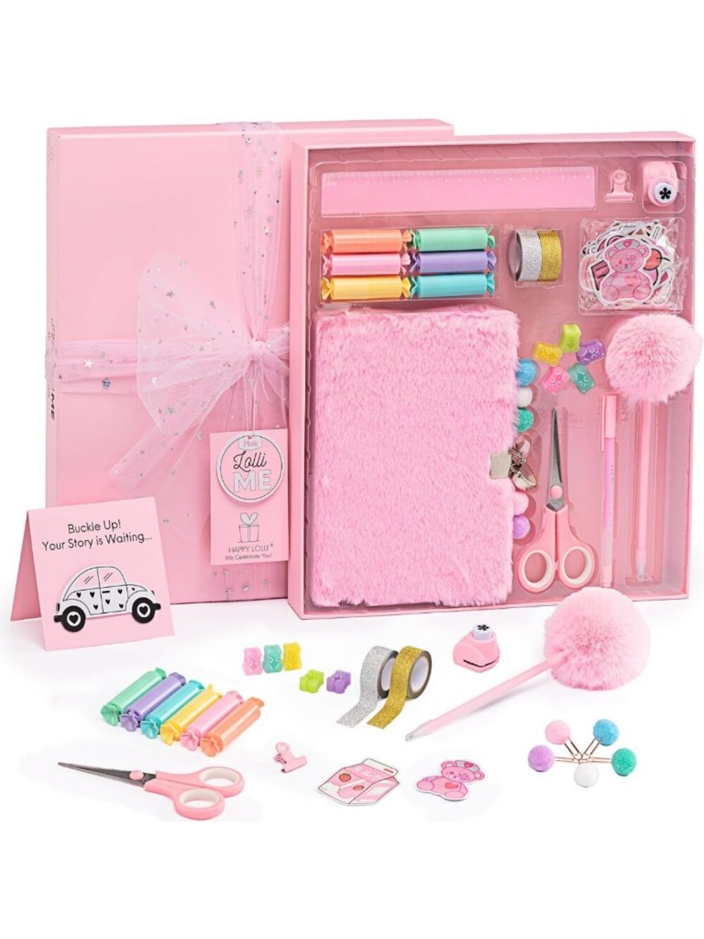 DIY Journal Kit for Tween & Teen Girls, 300+ Pieces Lockable Diary Set, Arts